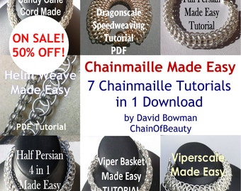 HALF PRICE! 7 Chainmaille Tutorials Made Easy Chain Maille Tutorial Jewelry Instructions