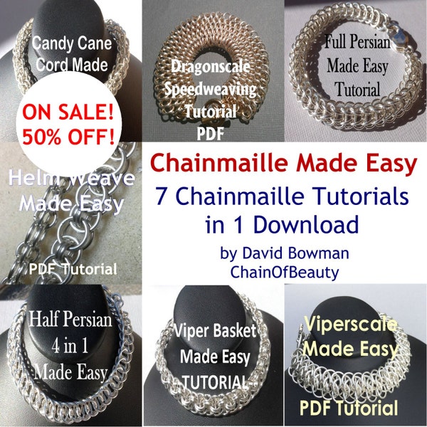 HALF PRICE! 7 Chainmaille Tutorials Made Easy Chain Maille Tutorial Jewelry Instructions