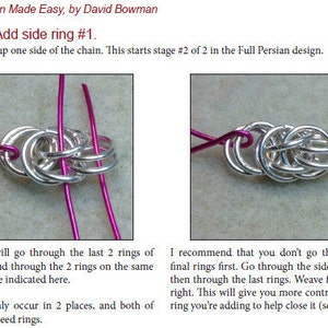 Easy Chainmaille instructions for Full Persian weave, Chainmaille tutorial, Jewelry instructions, Bracelet design, PDF download image 2