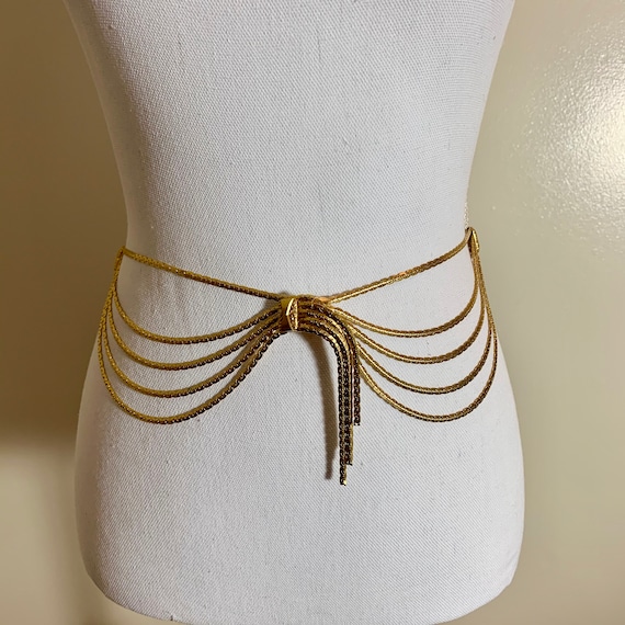 Christian Dior Signed 1960s Snake Chain Gold-tone Metal  display picture 3