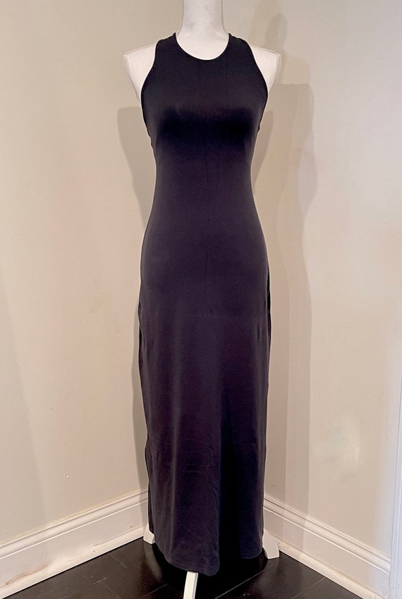 slim fit dress slacks Susana Monaco Halter Low Back Maxi Dress
