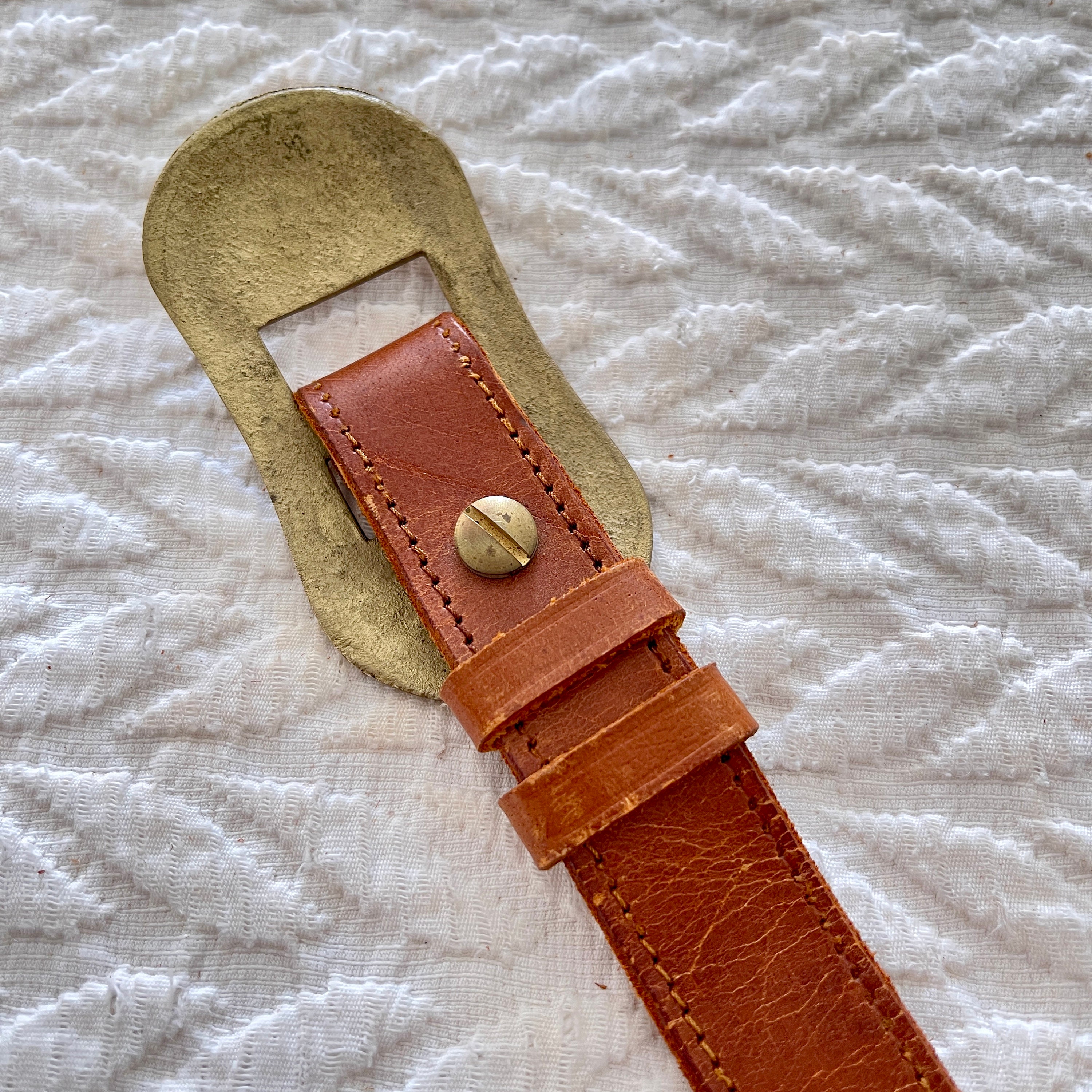 1980s Double Wrap Leather and Brass Western Chic Belt 80s Double Belt - Etsy main image 3