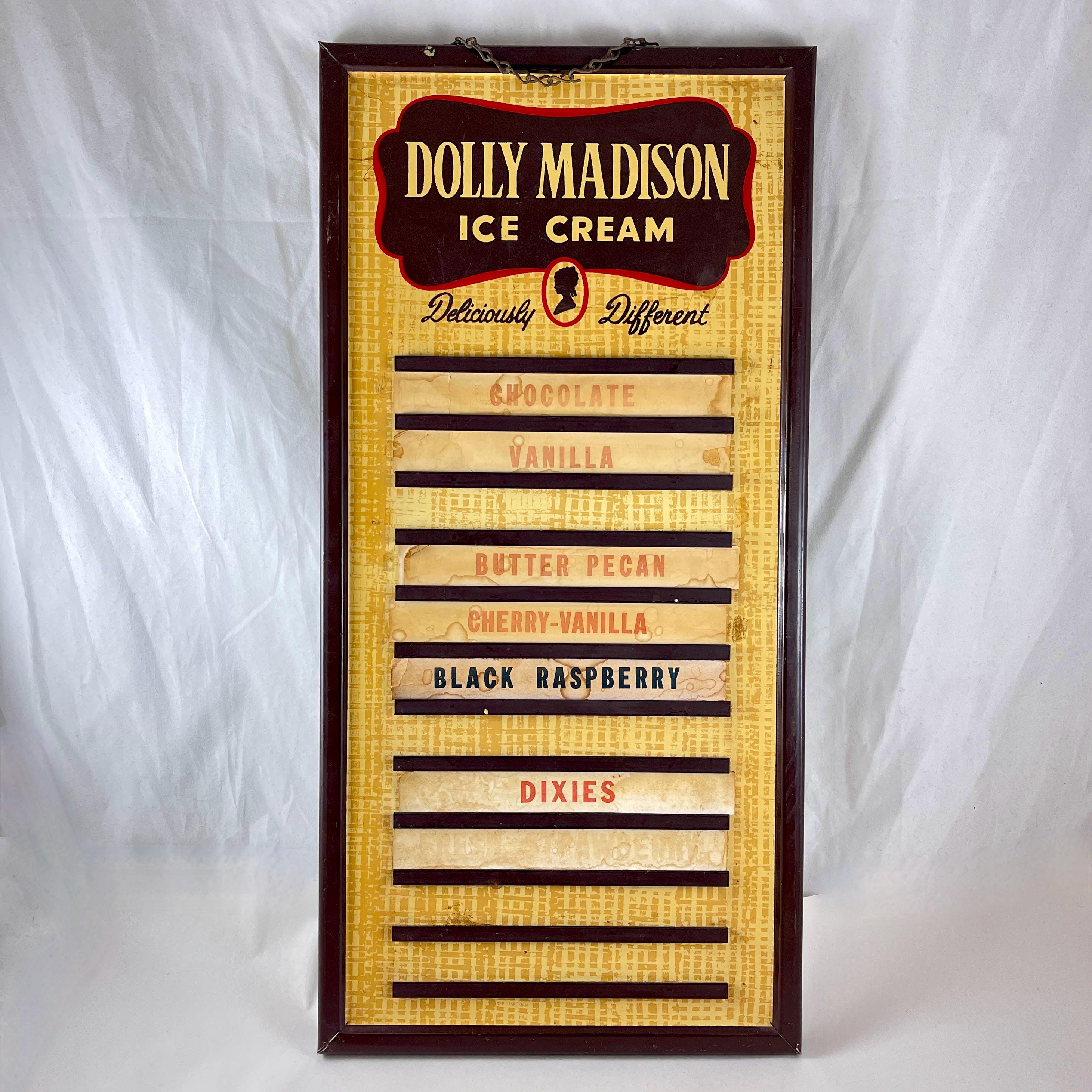 Vintage Printed Tin Dolly Madison Ice Cream Flavor Board - Etsy