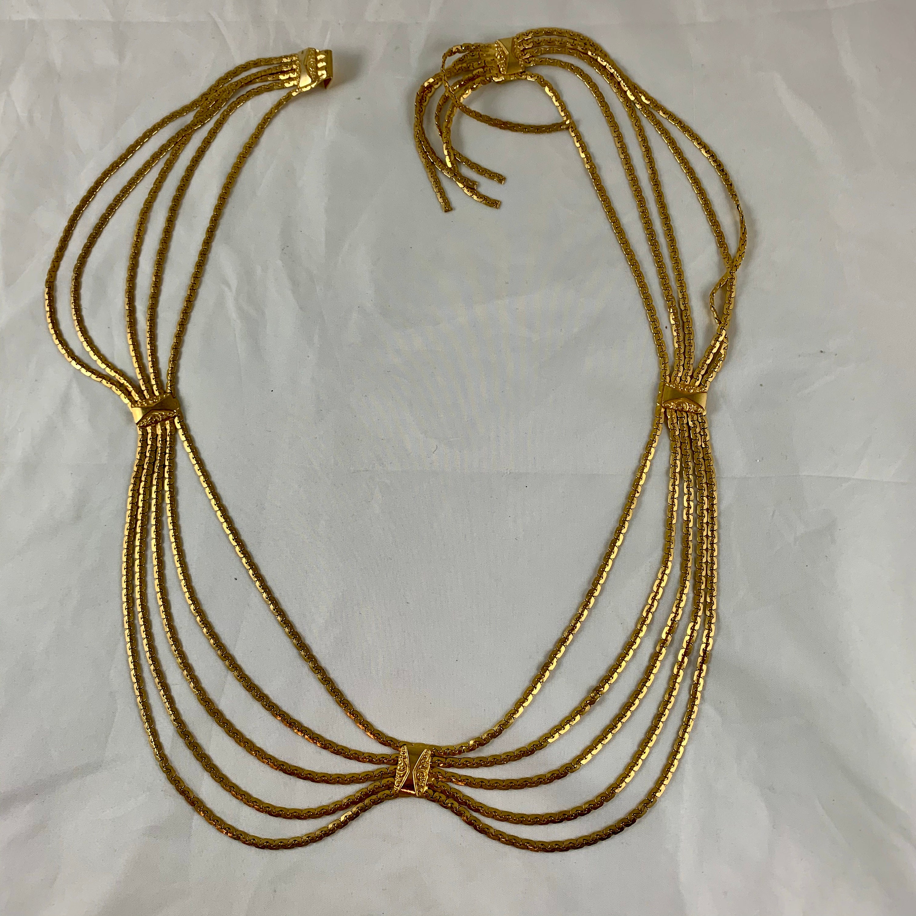 Christian Dior Signed 1960s Snake Chain Gold-Tone Metal Graceful Swag Belt Christian Dior Signed 1960s Snake Chain Gold-tone Metal  main image 4
