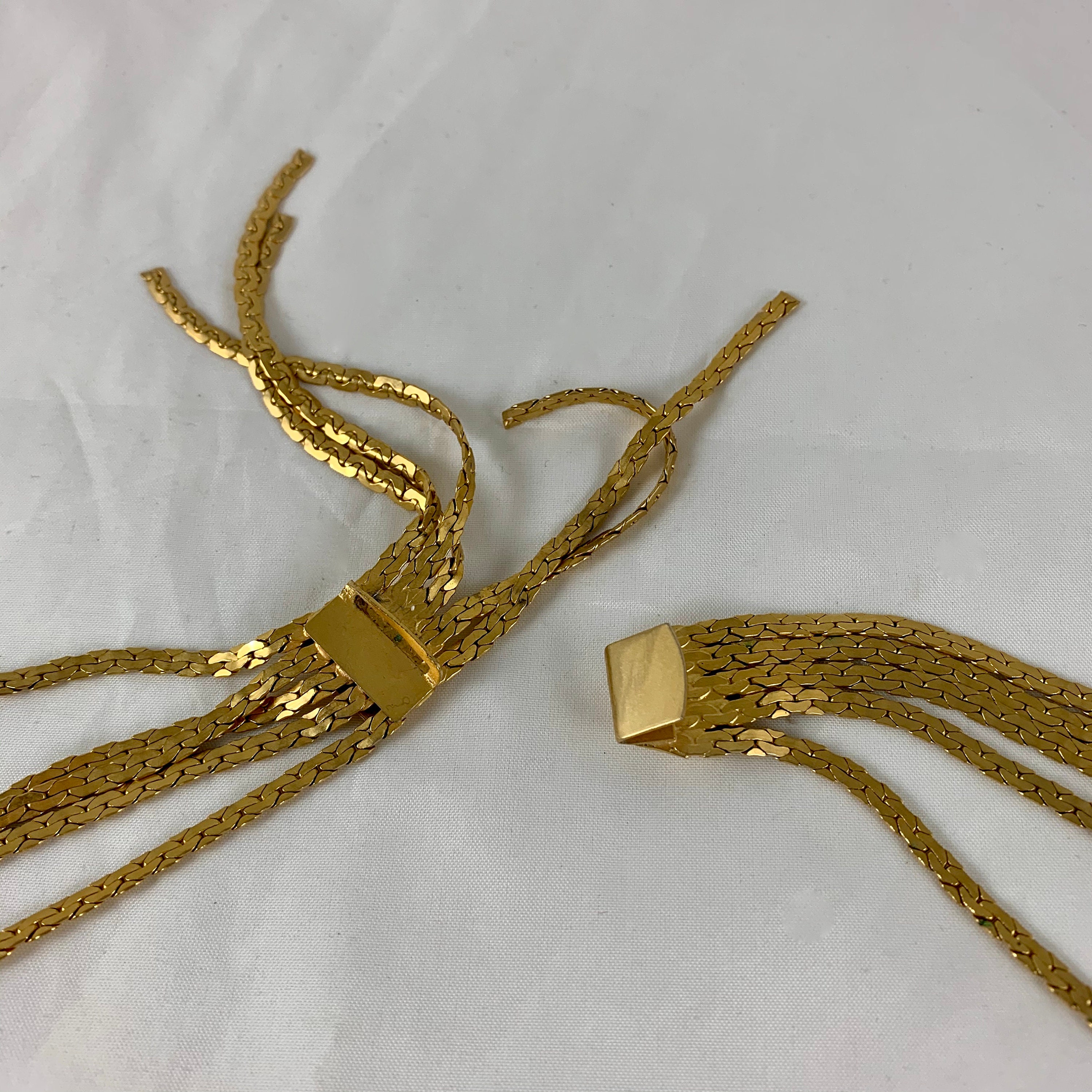 Christian Dior Signed 1960s Snake Chain Gold-tone Metal  display picture 1