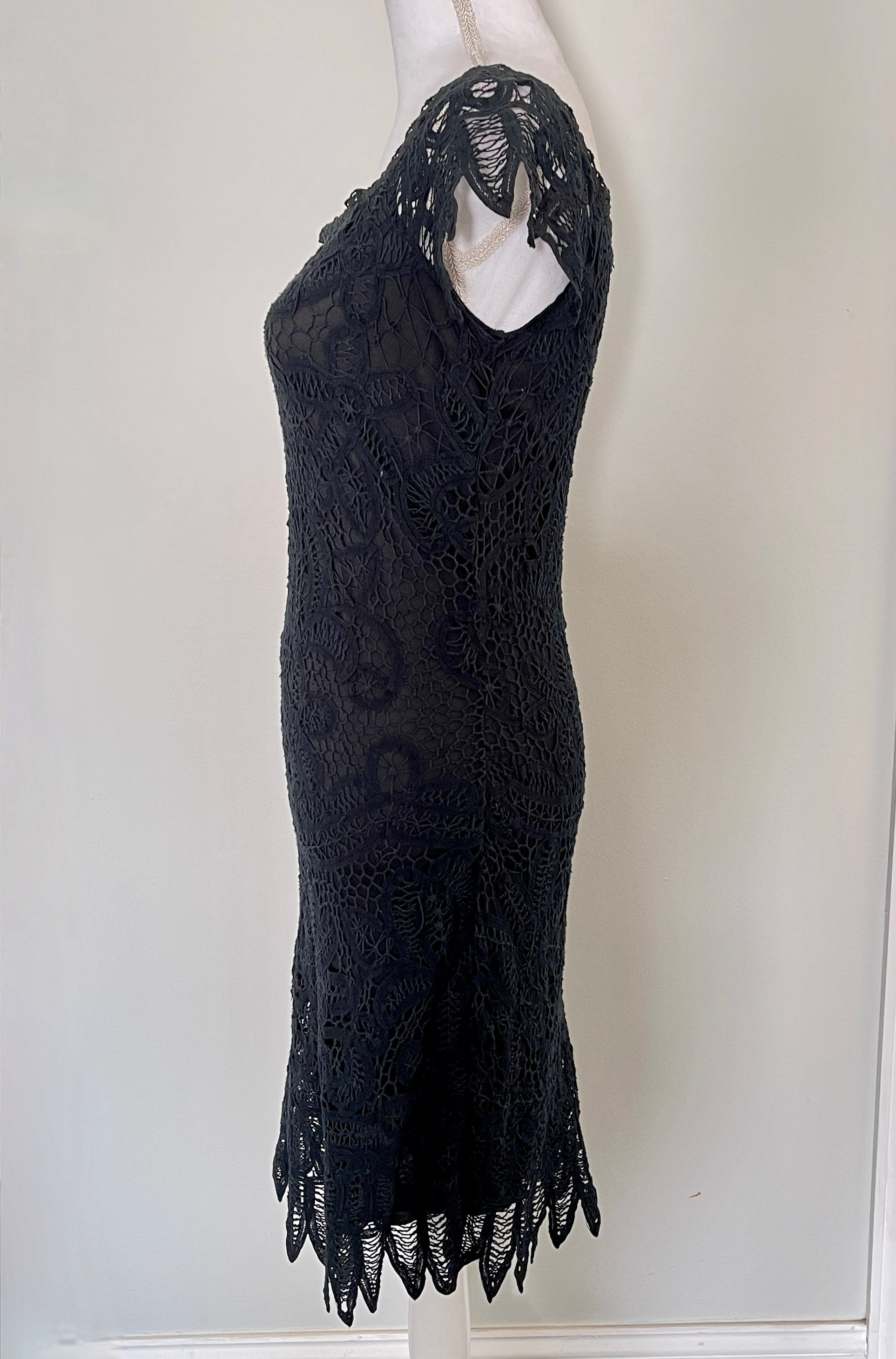 Vintage 1990s Vivienne Tam Black Cotton Lace Dress - Etsy