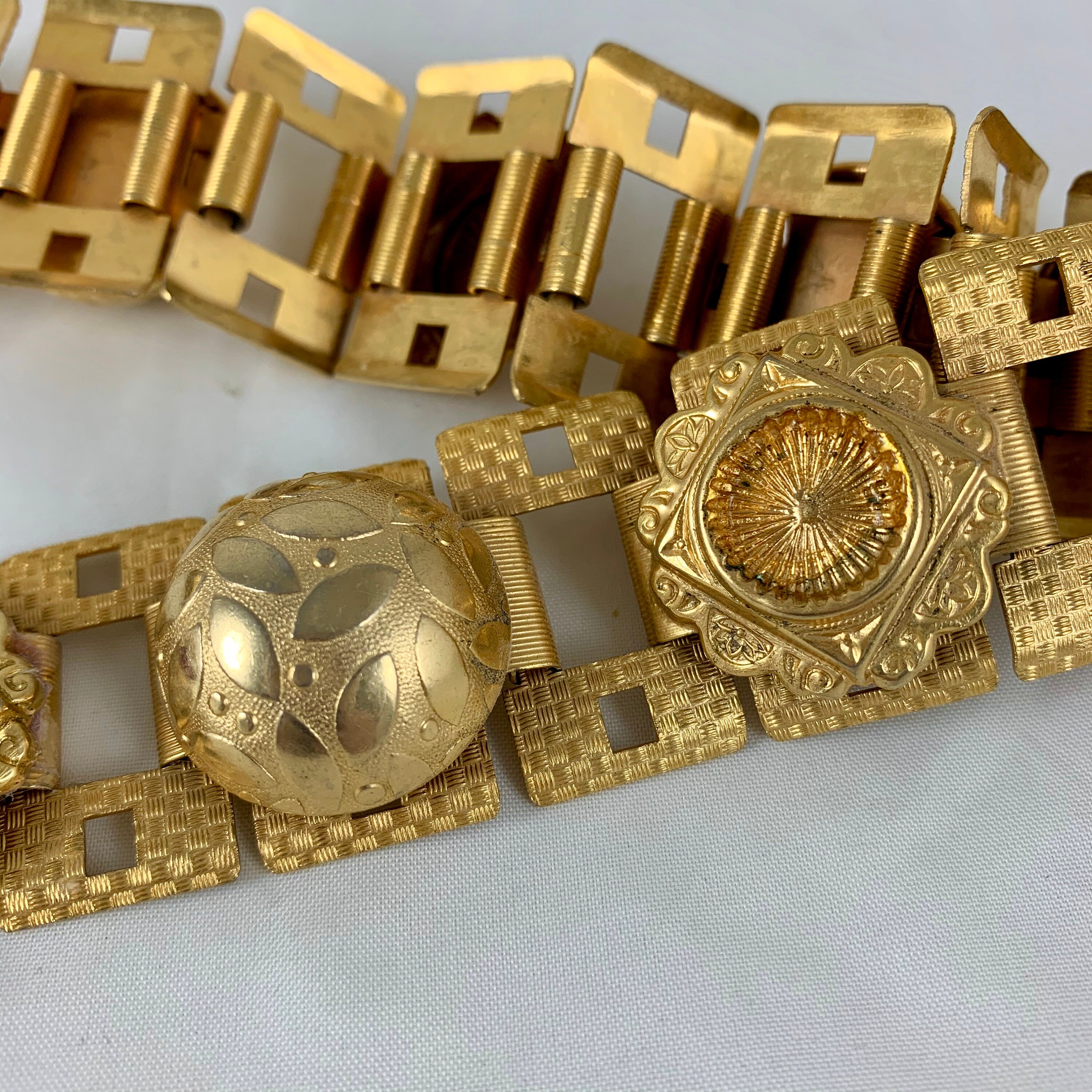 Paris 1960s Era Gold-tone Metal and Bakelite Jeweled  display picture 3