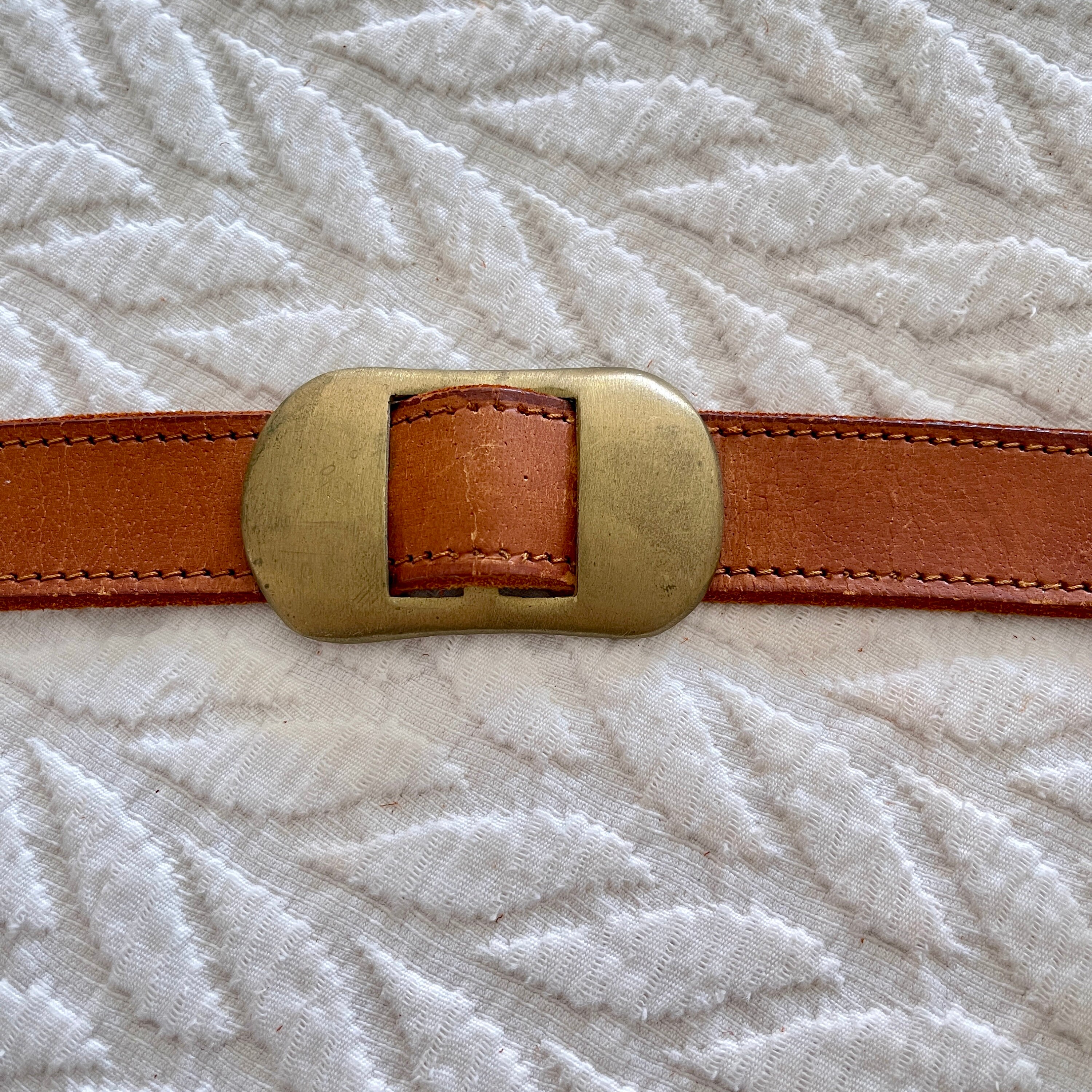 1980s Western Chic Double Wrap Leather and Brass Belt - Etsy display picture 2
