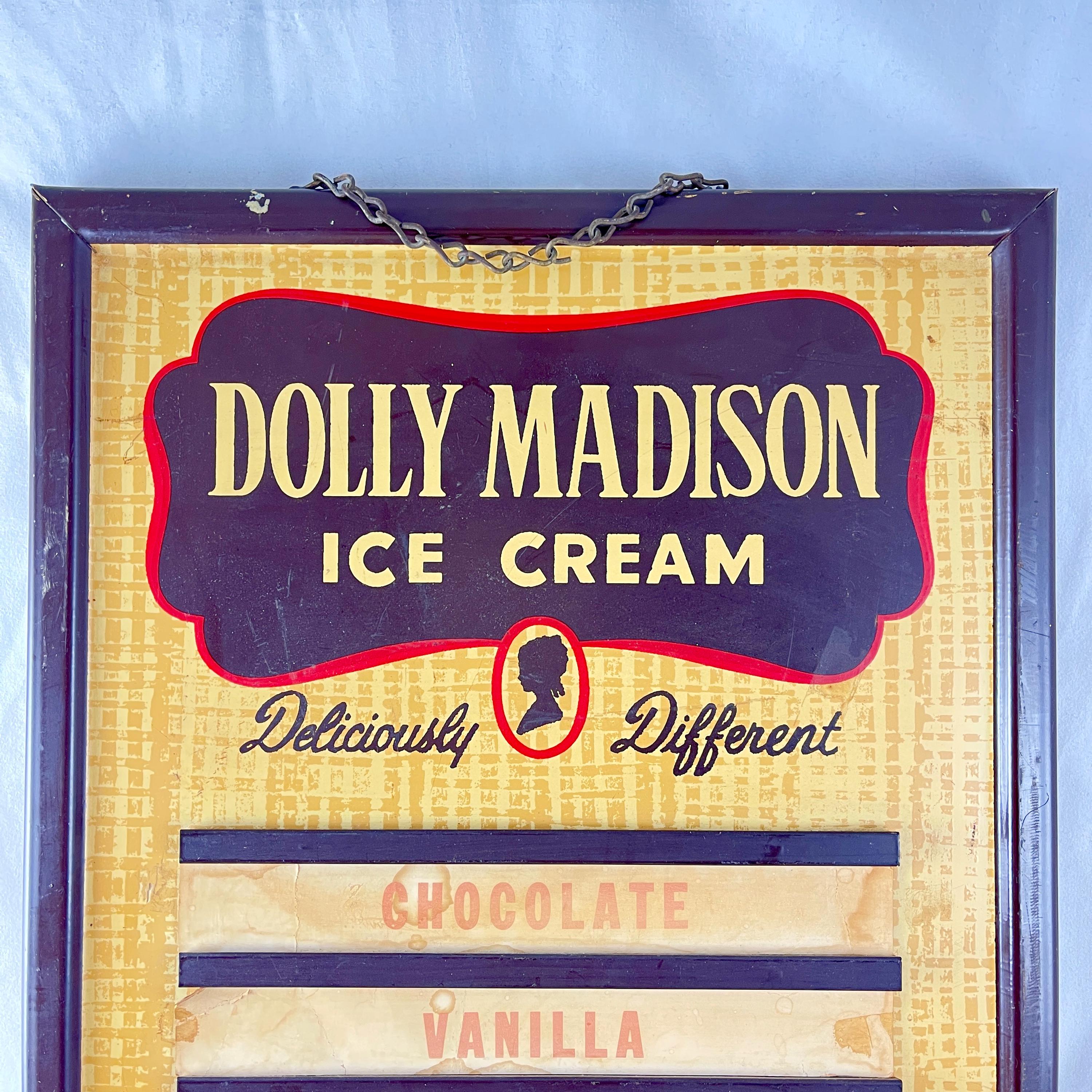 Vintage Printed Tin Dolly Madison Ice Cream Flavor Board - Etsy