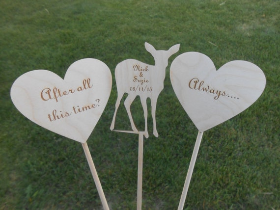 Personalized Wedding Decoration Doe After All This Time? Always CAKE TOPPER Custom Orders Welcome. Deer