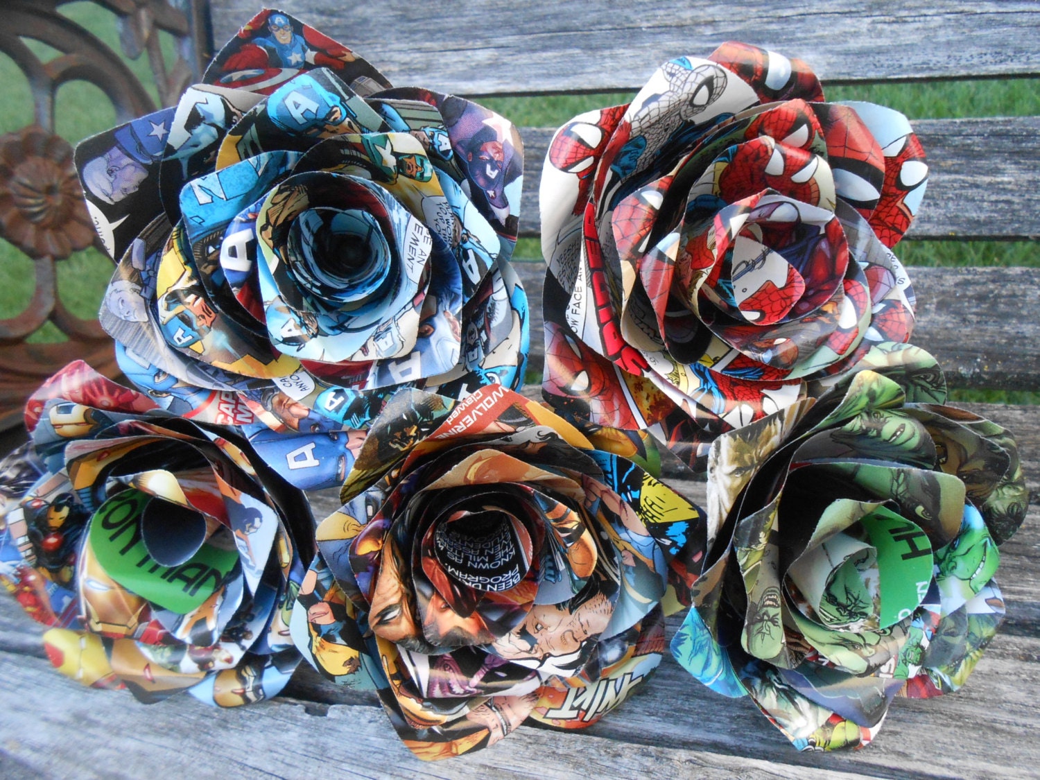 6 Custom Comic Book Roses. First Anniversary Home Decor Etsy