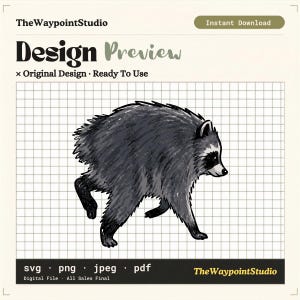 Jimothy the Raccoon Meme Seattle Washington SVG PNG / File di taglio Doodle Design / Cricut Silhouette / Download digitale