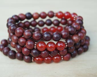 Red Carnelian Sandalwood Bracelet