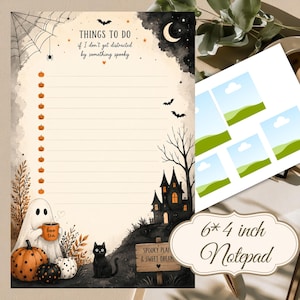 Halloween Notepad Printable PDF, Spooky To Do List, Cute Ghost Notepad, Fall Planner Page, Pumpkin Checklist, Instant Download, Bundle Deal