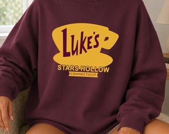 Gilmore Girls Luke’s Diner Sweatshirt, Stars Hollow Coffee Cup Crewneck