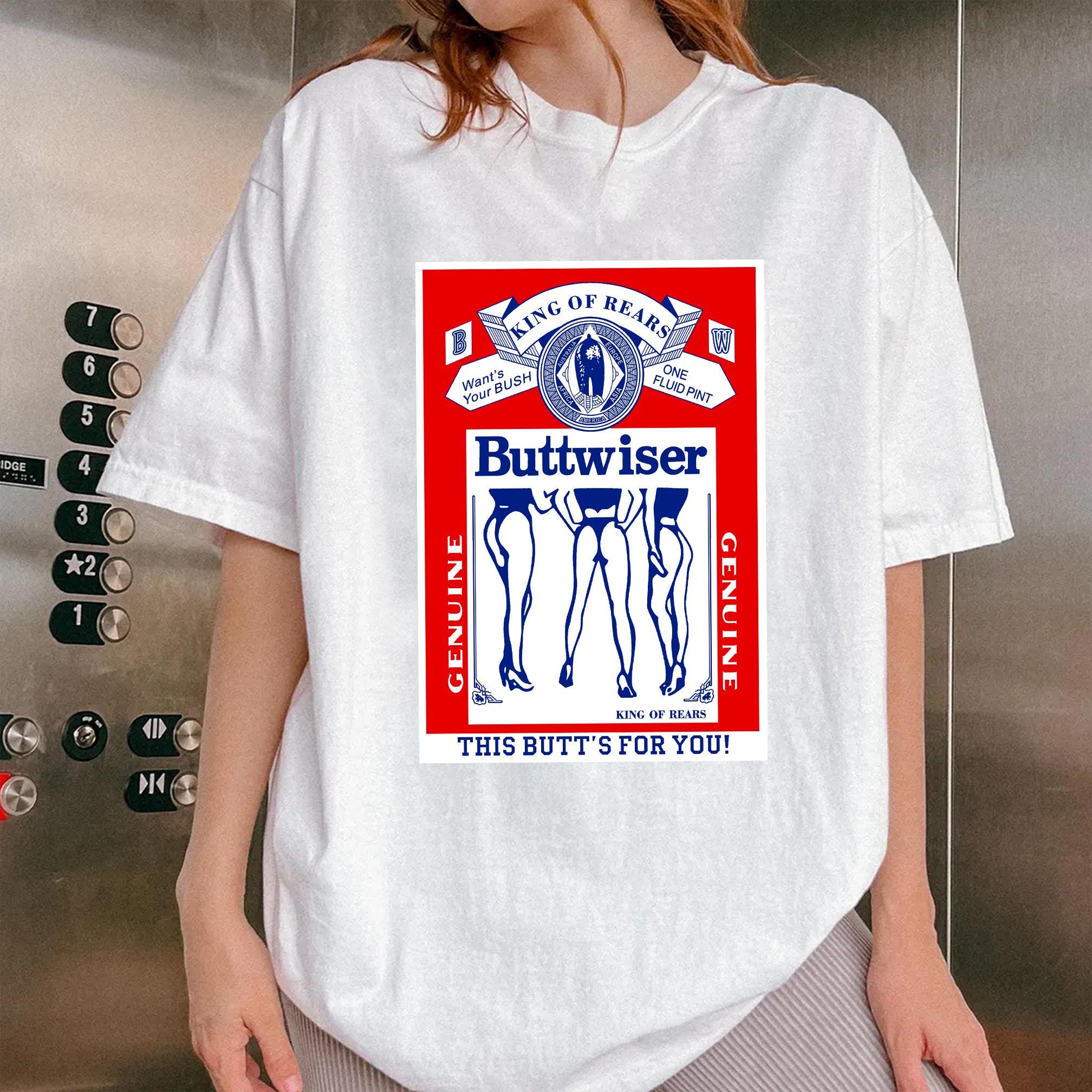 トップス 90's Buttwiser Tee XL White 90s buttwiser T-shirt | What'z up