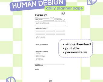 THE DAILY - human design planner page