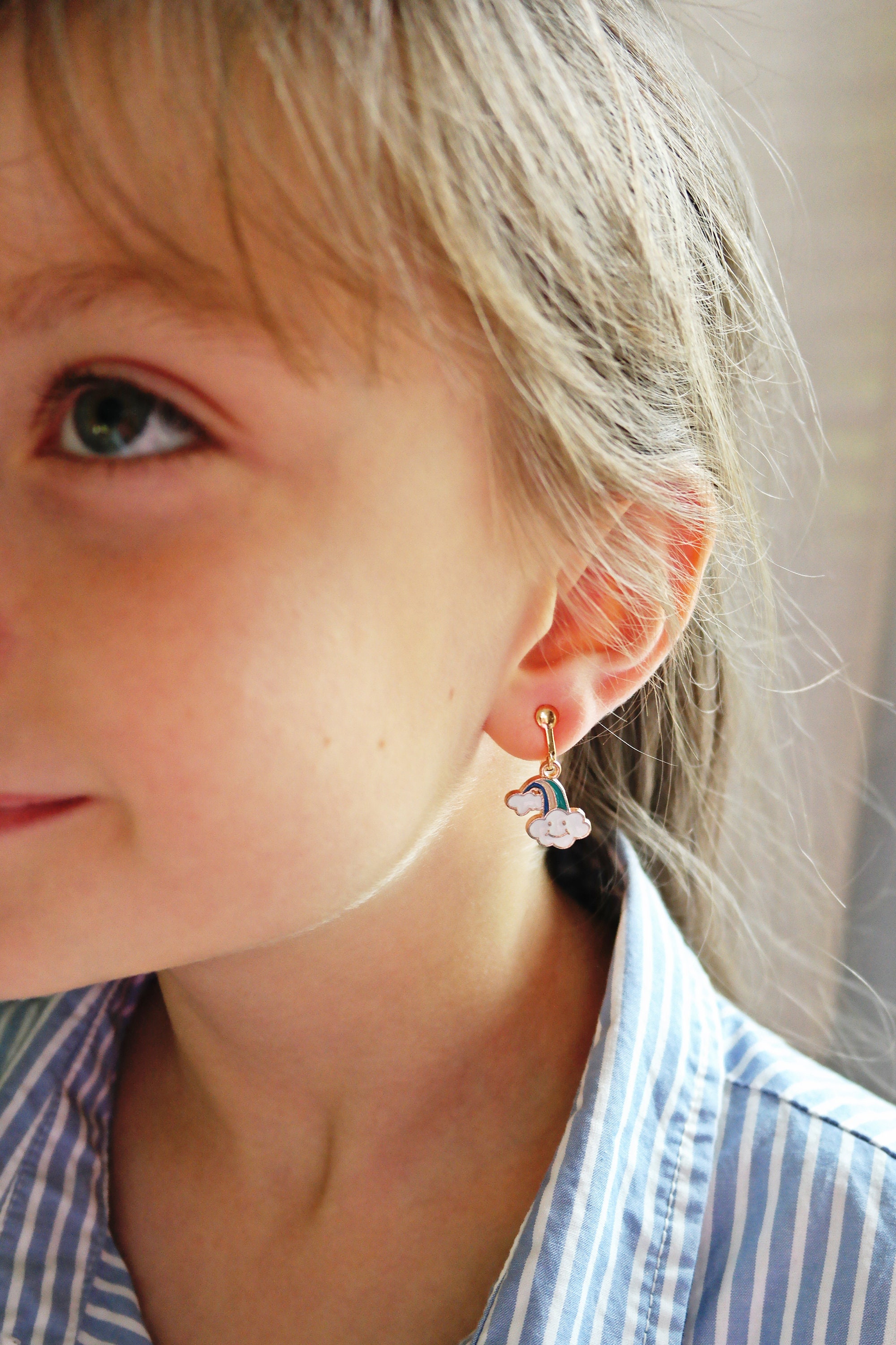 Colorful rainbow clip on earrings. Little girls clip on Etsy