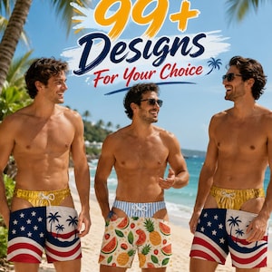 Gepersonaliseerde grappige patriottische zwembroek voor mannen, strandshort met harige billen, badpak, short voor vrijgezellenfeest, grappig cadeau voor hem met grote billen