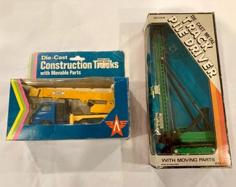 Diecast Fordon - Bandpålkran OCH Tung Kranlastbil - Rörliga Delar!