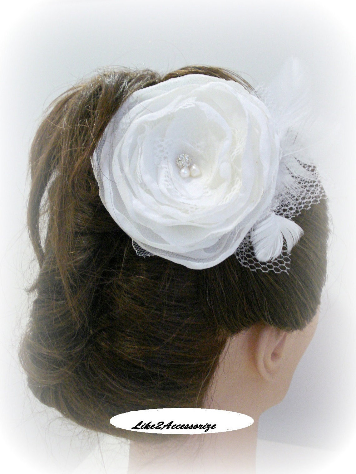 Ivory Wedding Flower Hair Clip Bridal Hair Accessories Wedding Etsy
