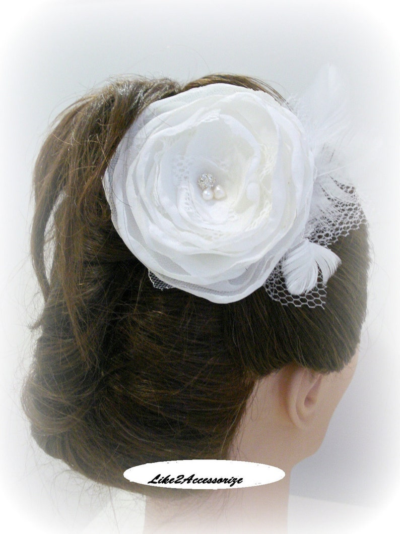 Ivory Wedding Flower Hair Clip Bridal Hair Accessories Wedding Etsy