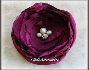 Pinza para el cabello color burdeos y granate, regalo para damas de honor, tocado de boda, fascinador nupcial, accesorios para el cabello de boda, flor para el cabello de novia, tocado nupcial