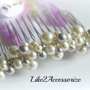 Bridal Pearl White Ivory Gold Hair Comb Wedding Pearl Hair Comb Wedding Hair Accessories Swarovski Hair piece Tiara Veil Comb Bridal Comb