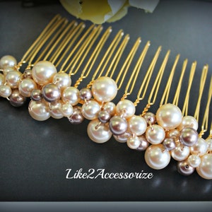 Bridal Pearl White Ivory Gold Hair Comb Wedding Hair Comb Wedding Hair Accessories Bridal Hair Piece Tiara Veil Comb Bridesmaid Pearl Comb