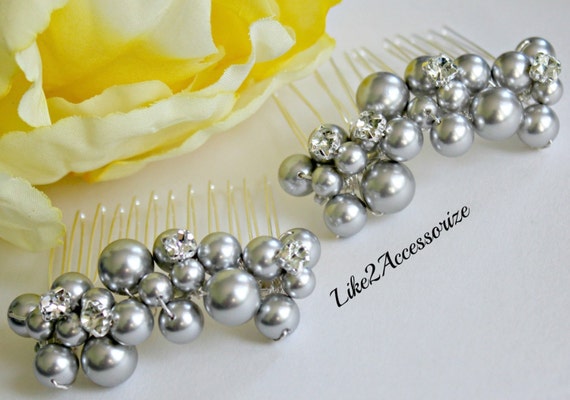 2 Bridal Pearl Hair Comb Bridal Headpiece Wedding Pearl Hair Etsy