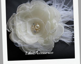 Ivory Wedding Flower Hair Clip Bridal Hair Accessories Wedding Hair Accessories Wedding Hair Fascinator Wedding Headpiece Bridal Hair Flower