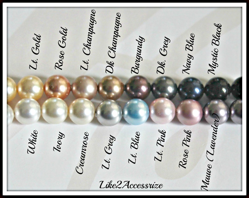 Swarovski Charcoal Grey Pearl Earrings, Bridesmaid Jewelry, Bridal Wedding Jewelry, Bridesmaid Gift, Ivory White Dangle Earrings, image 4