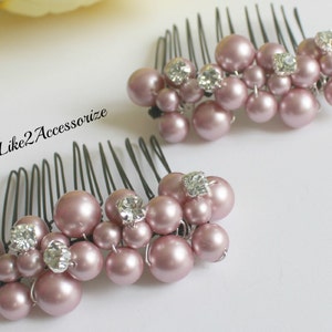 2 Bridal Pearl Hair Comb, Bridal Headpiece, Wedding Pearl Hair Comb, Wedding Hair Accessories, White Ivory Vintage Comb Bridesmaid Hair Comb