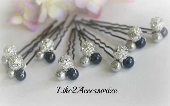 Set Of 8 Pins Rhinestone Ball Bridal Hair Pins Prom Hair Etsy