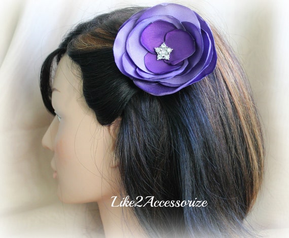 Purple Flower Hair Clip Wedding Hair Accessories Bridal Headpiece