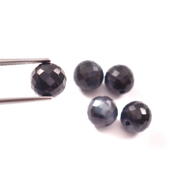 AAA Natural Black Shungite Faceted Round Balls 3MM To 30MM Black Shungite Sphere Calibrated Loose Gemstone Jewelry Making Wholesale