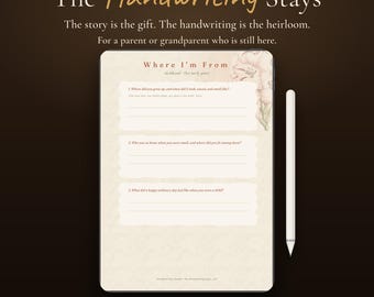 Life Story Journal for Parents & Grandparents | Write-by-Hand Memory Book Keepsake | Guided Family History Gift | Grandparents Day Gift PDF