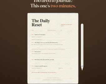 Caregiver Burnout Journal Printable | 2 Minute Daily Reset for Resentment, Guilt & Rest | Instant Download PDF for Tired Caregivers