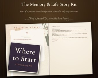 Memory Book and Life Story Journal Kit | Guided Memory Book Plus Handwriting Journal for Grandparents | Printable Digital PDF