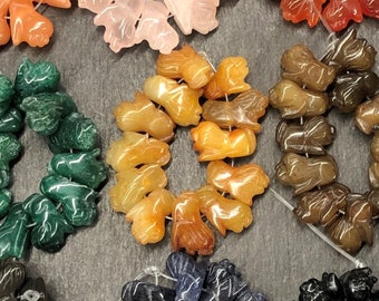 Stone Lion Beads 12x18mm