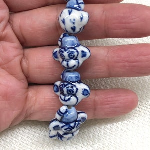 Porcelain Beads Monkey 17x11x15mm
