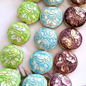 18mm Enamel Flat Beads &quot;Butterfly&quot;