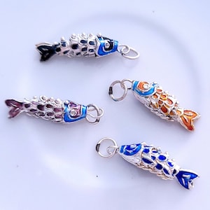 Cloisonne Enamel Koi Fish Charm