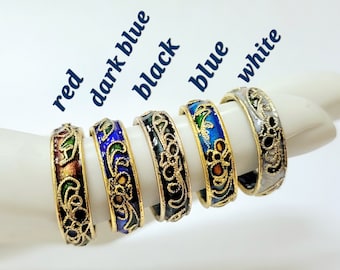 Cloisonné Enamel Floral Ring