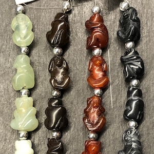 4 Wise Monkeys Stone Beads