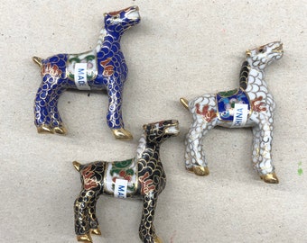 58mm x 45mm Cloisonné Enamel Horse Figurine Pendant Bead