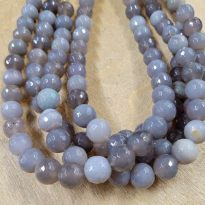 Gray Agate Faceted Rounds 14mm