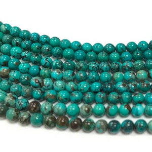 6 mm echte natuurlijke kleur turquoise ronde kralen een kwaliteit