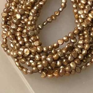 Taupe Bronze 6-6.5mm Nugget Freshwater Pearls 16" Strand