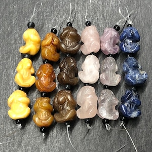3 Wise Monkeys Stone Beads